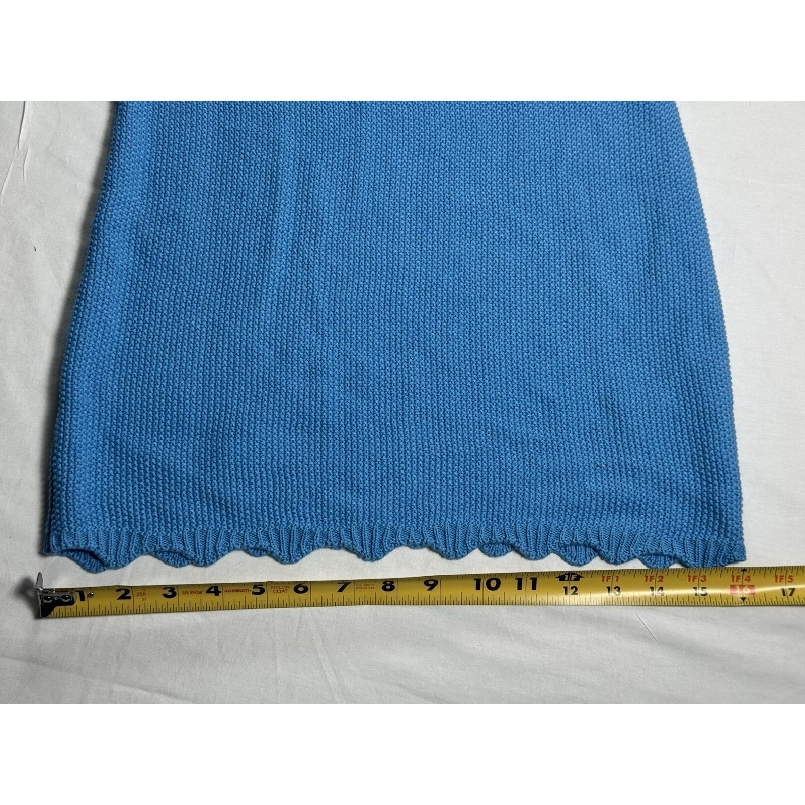 Double Zero Knit Mini Dress Womens Medium Blue New Scalloped Sleeveless Dz25a938 — image 8 of 8